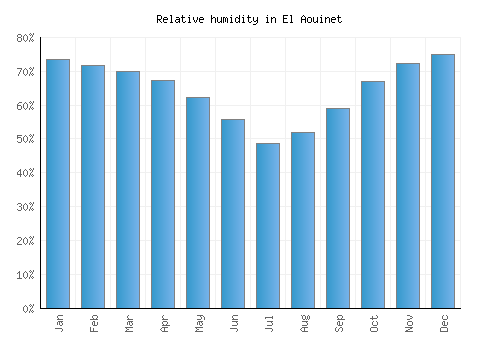 El Aouinet relative humidity averages