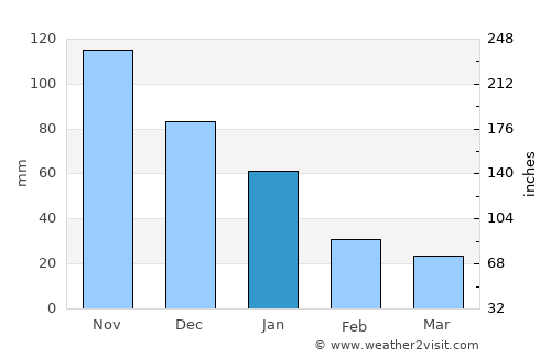 El Ayote average rain in January