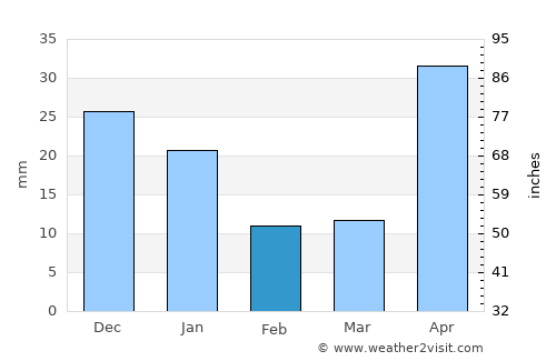 El Benque average rain in February