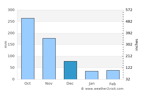 El Carmen average rain in December