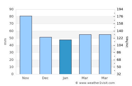 El Castillo average rain in January