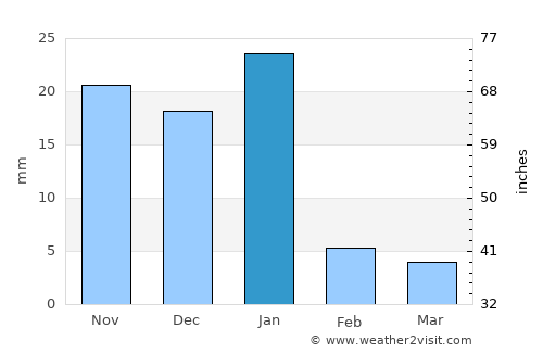 El Colomo average rain in January