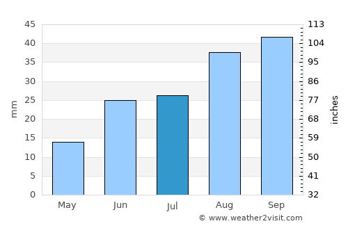 El Coyote average rain in July