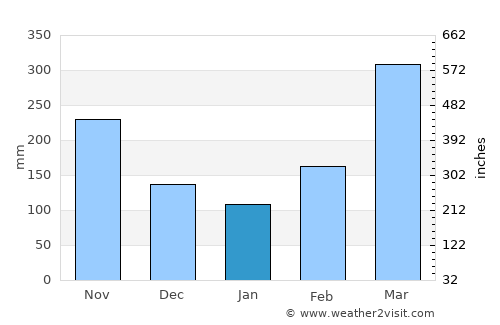 El Doncello average rain in January