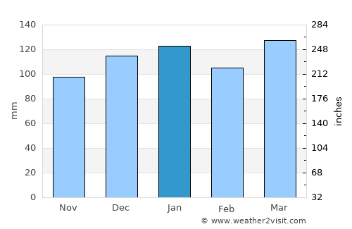 El Dorado average rain in January