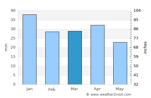El Ejido average rain in March