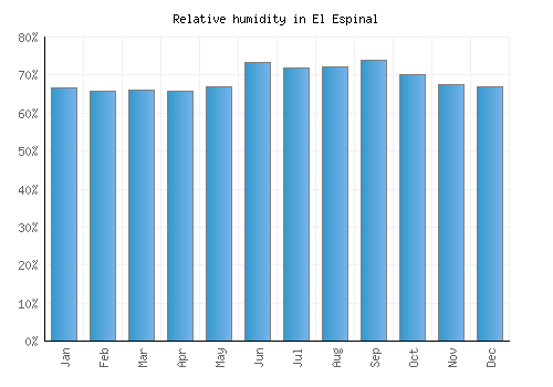 El Espinal relative humidity averages