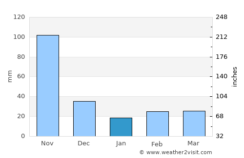 El Guamo average rain in January
