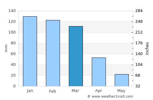 El Hoyo average rain in March