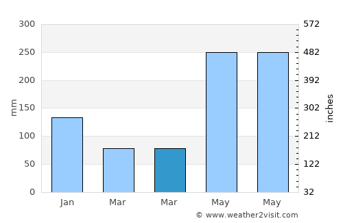 El Negro average rain in March