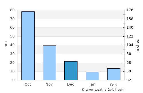 El Palmar average rain in December