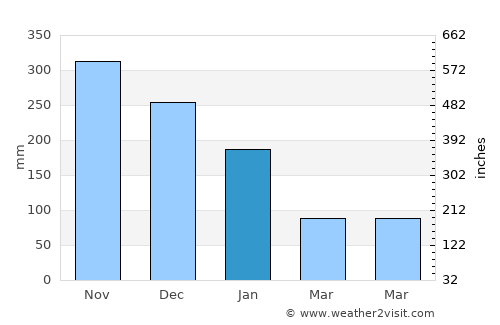 El Rancho average rain in January