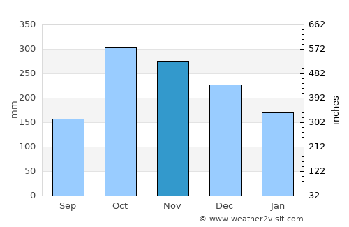 El Rosario average rain in November