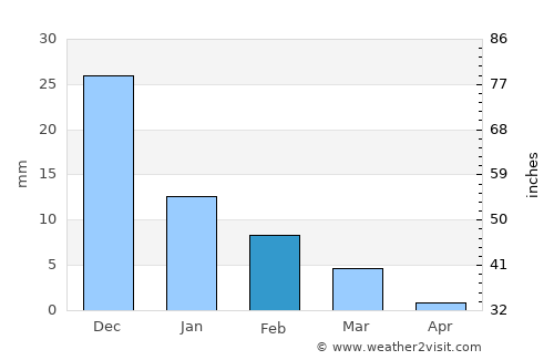El Rosario average rain in February