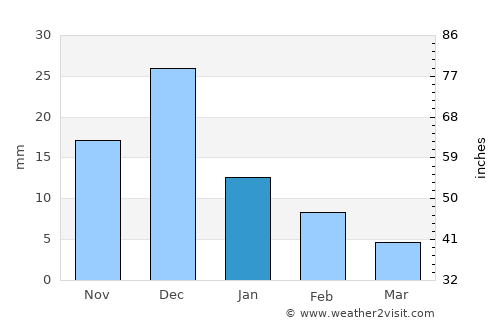 El Rosario average rain in January