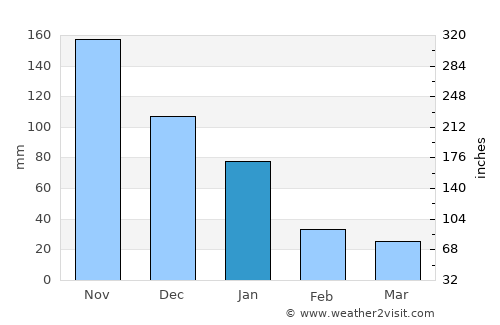 El Rosario average rain in January