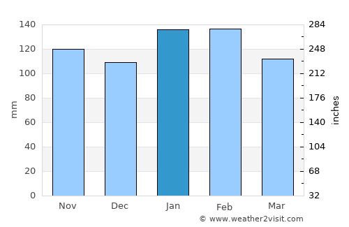 El Soberbio average rain in January