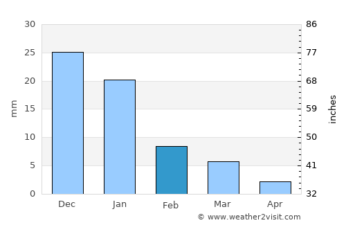 El Tobarito average rain in February
