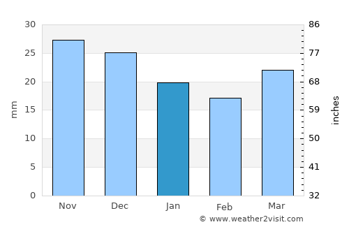 Elizabeth average rain in January