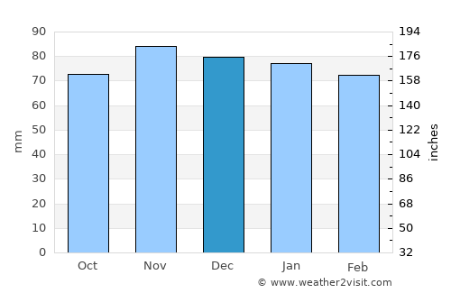 Elizabeth average rain in December