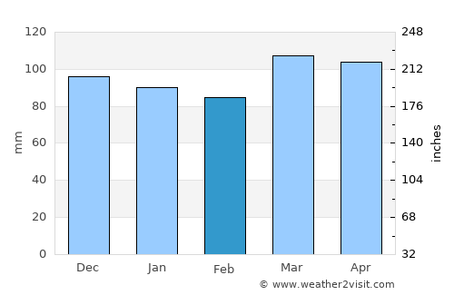 Elkins average rain in February
