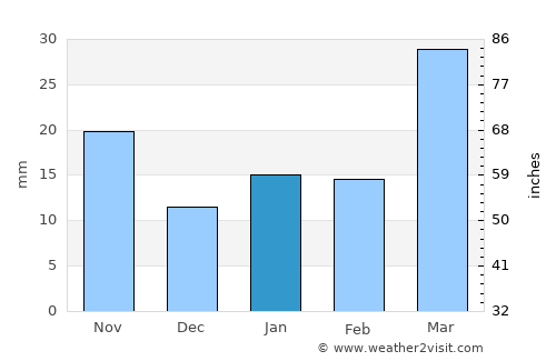 Ellendale average rain in January