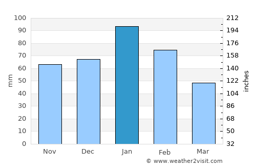Ellisras average rain in January
