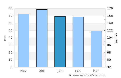 Elvas average rain in January