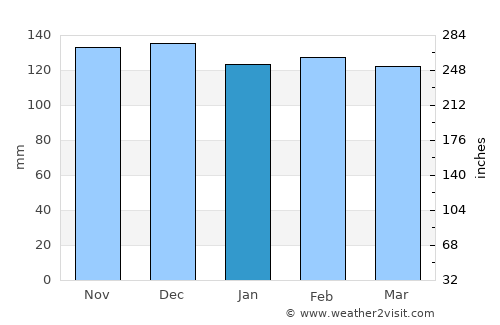 Encantado average rain in January