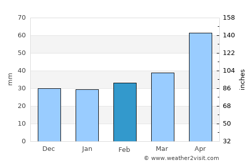 Erzurum average rain in February