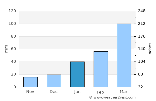 Esperança average rain in January