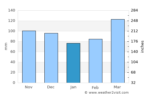 Evansville average rain in January