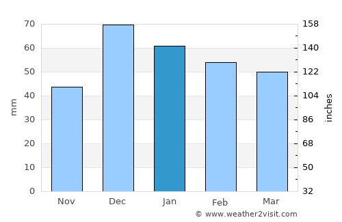 Evciler average rain in January