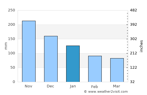 Fajardo average rain in January