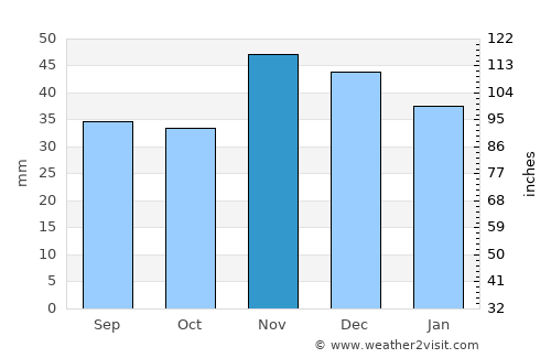 Fălcoiu average rain in November