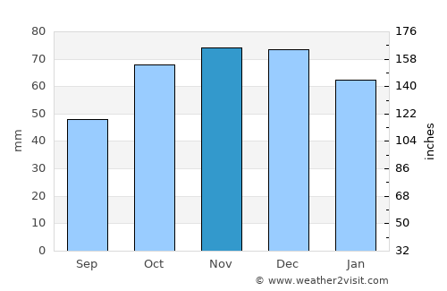 Fasano average rain in November
