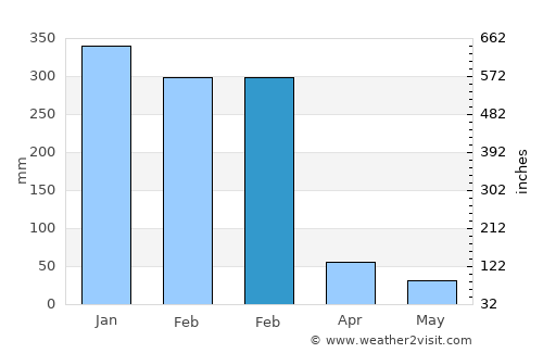Feapopi average rain in February
