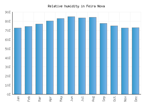 Feira Nova relative humidity averages