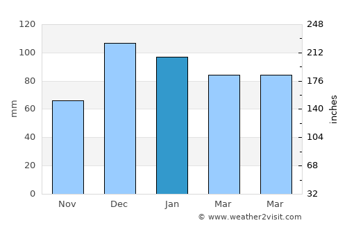 Feke average rain in January