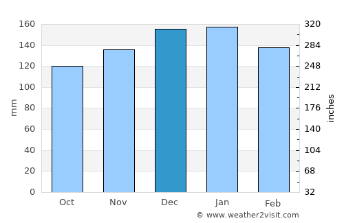 Fene average rain in December