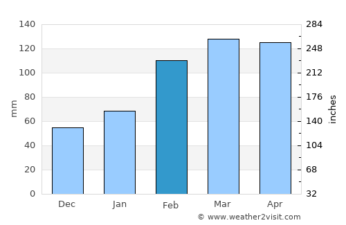 Fengyuan average rain in February
