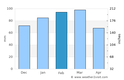 Fernandina Beach average rain in February