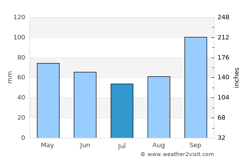 Ferraz de Vasconcelos average rain in July