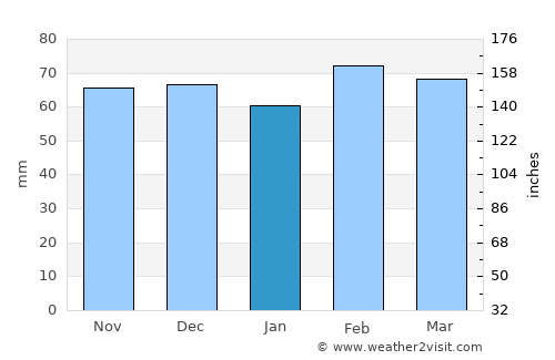 Fès average rain in January
