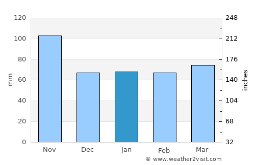 Fidenza average rain in January