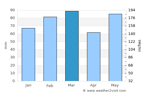 Flagler Beach average rain in March