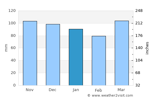 Flemington average rain in January