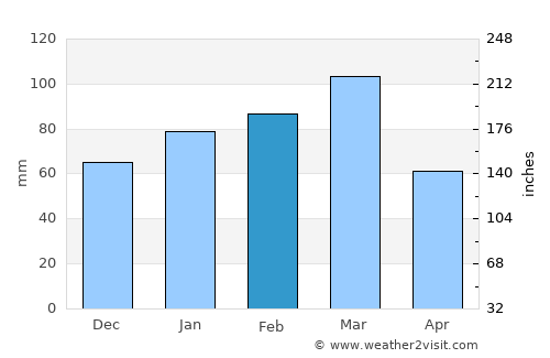 Floral City average rain in February