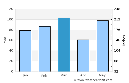 Floral City average rain in March