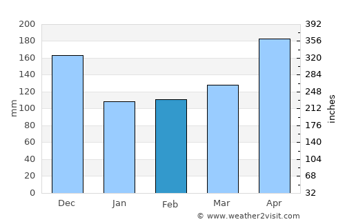 Florencia average rain in February
